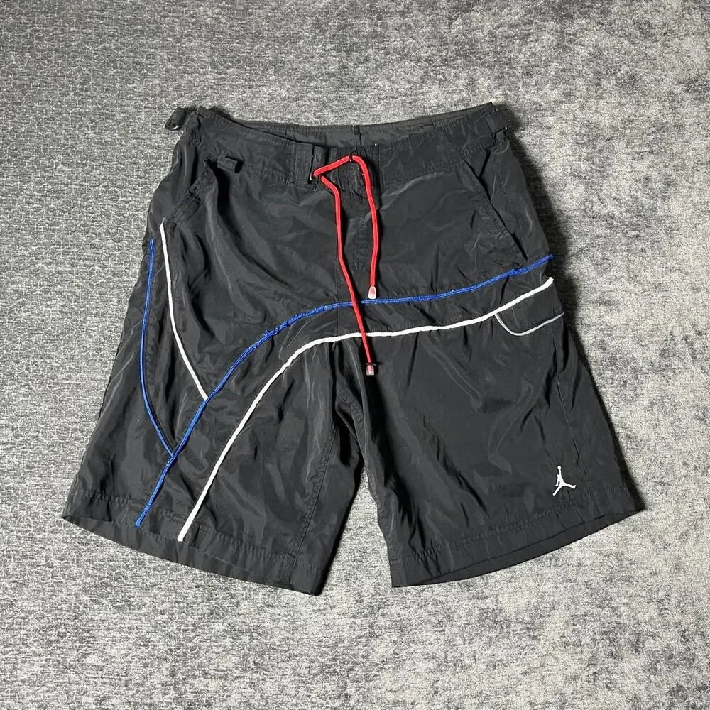 Jordan Men's Black and Grey Shorts